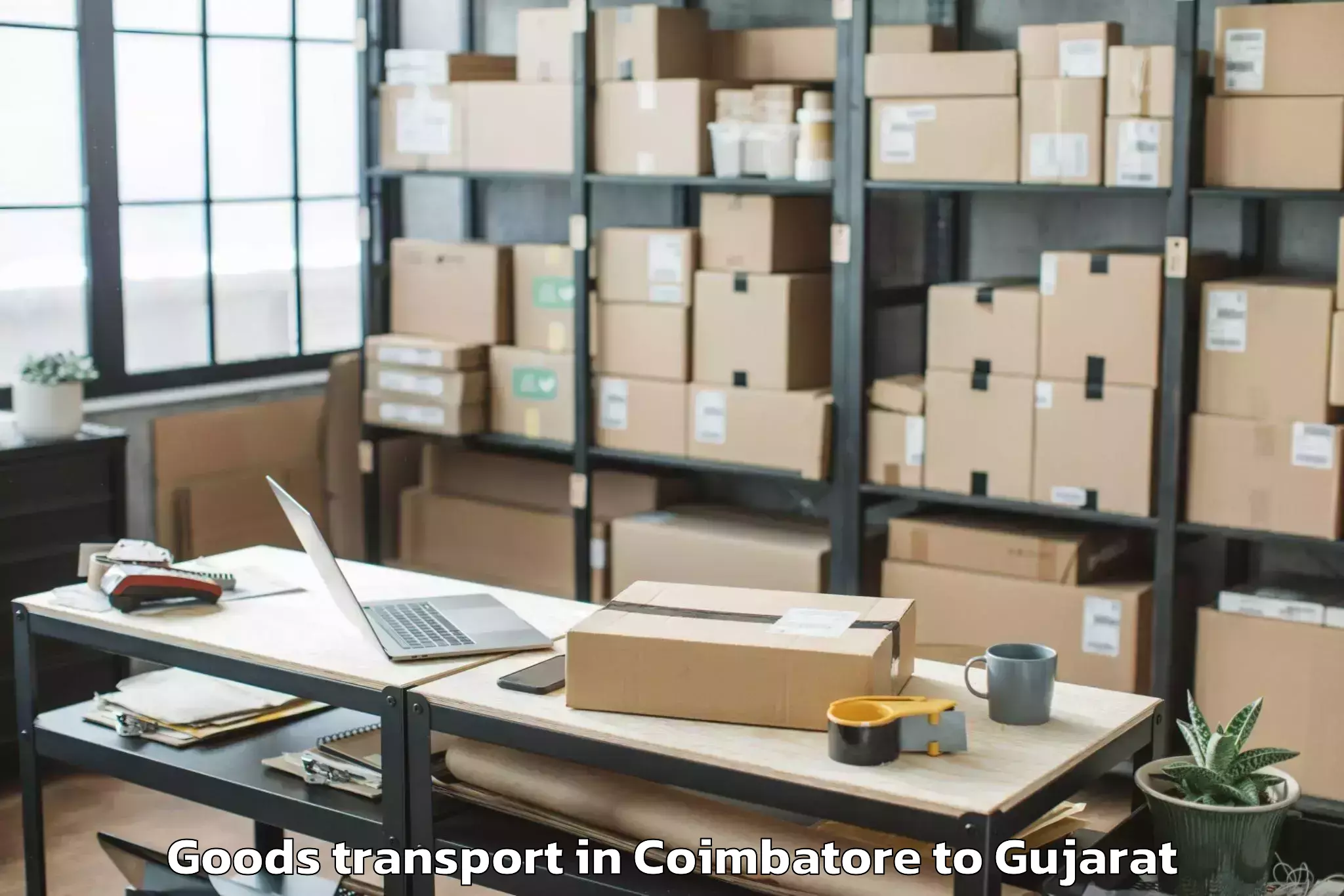 Easy Coimbatore to Khambhat Goods Transport Booking